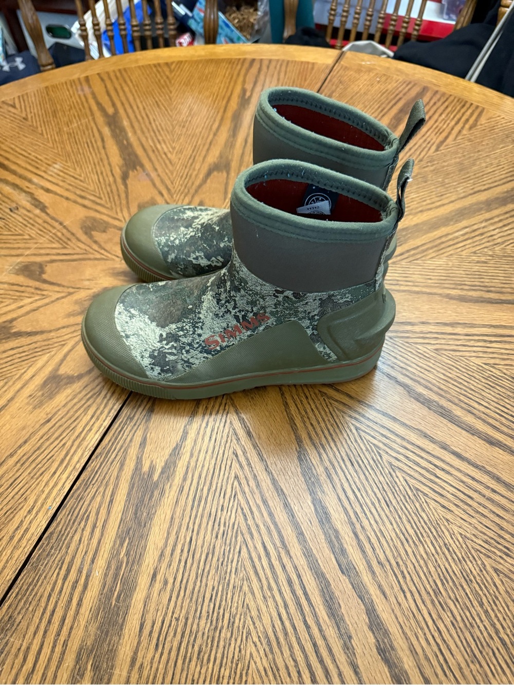 Simms Olive Green Camouflage Waterproof Boots